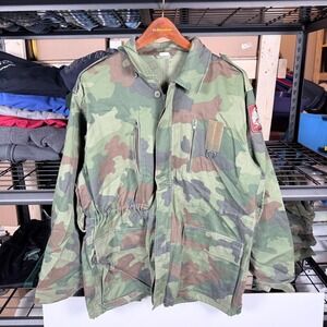 Mens Vintage Military Field Jacket Camouflage Double Eagle Patch Size 104